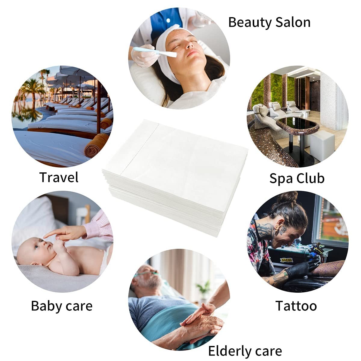 100PCS Disposable Bed Sheets, Massage Table White