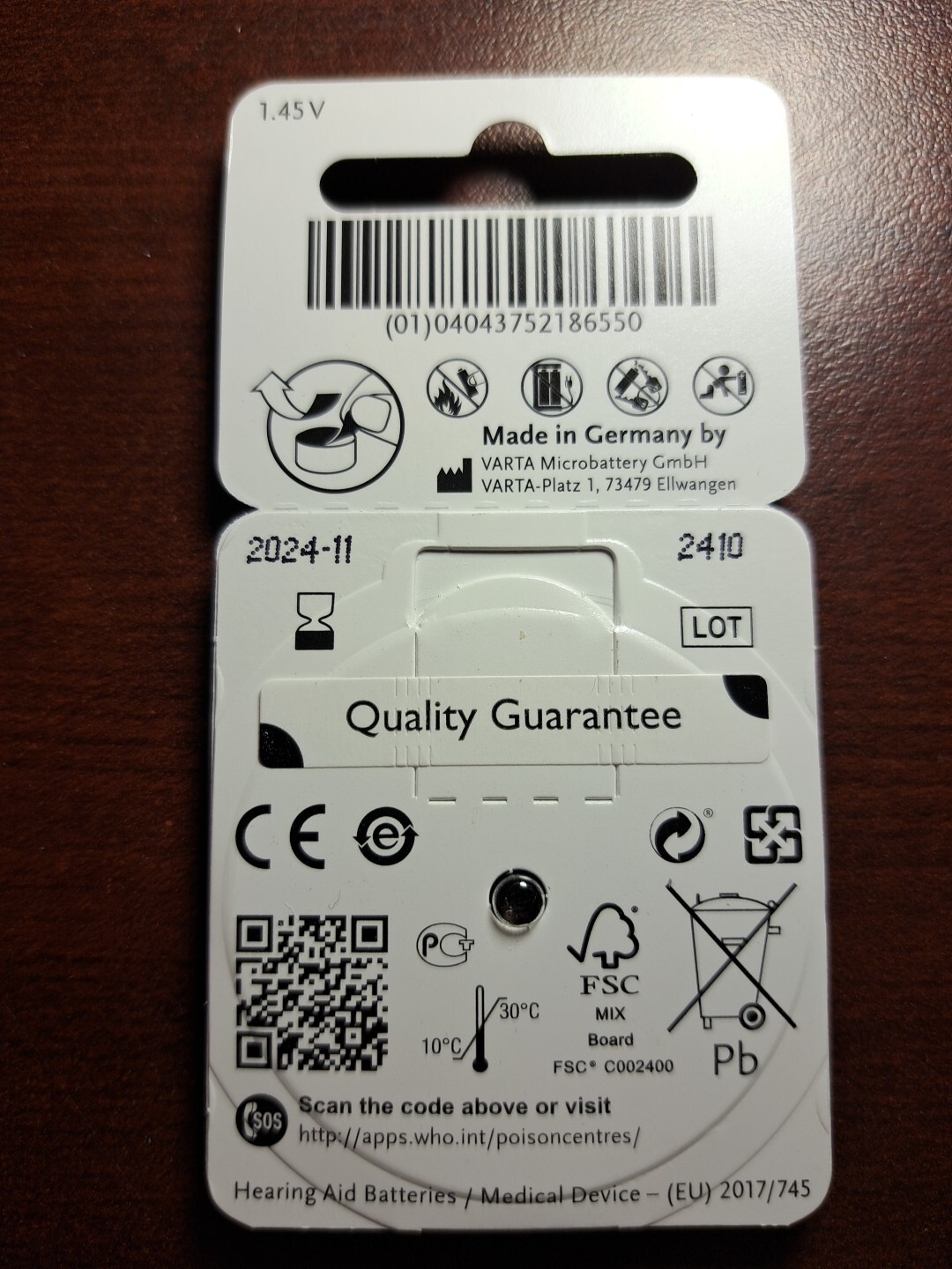 Power One Size 312 Zinc Air Hearing Aid Batteries (1 pack) New Old Stock 11/24