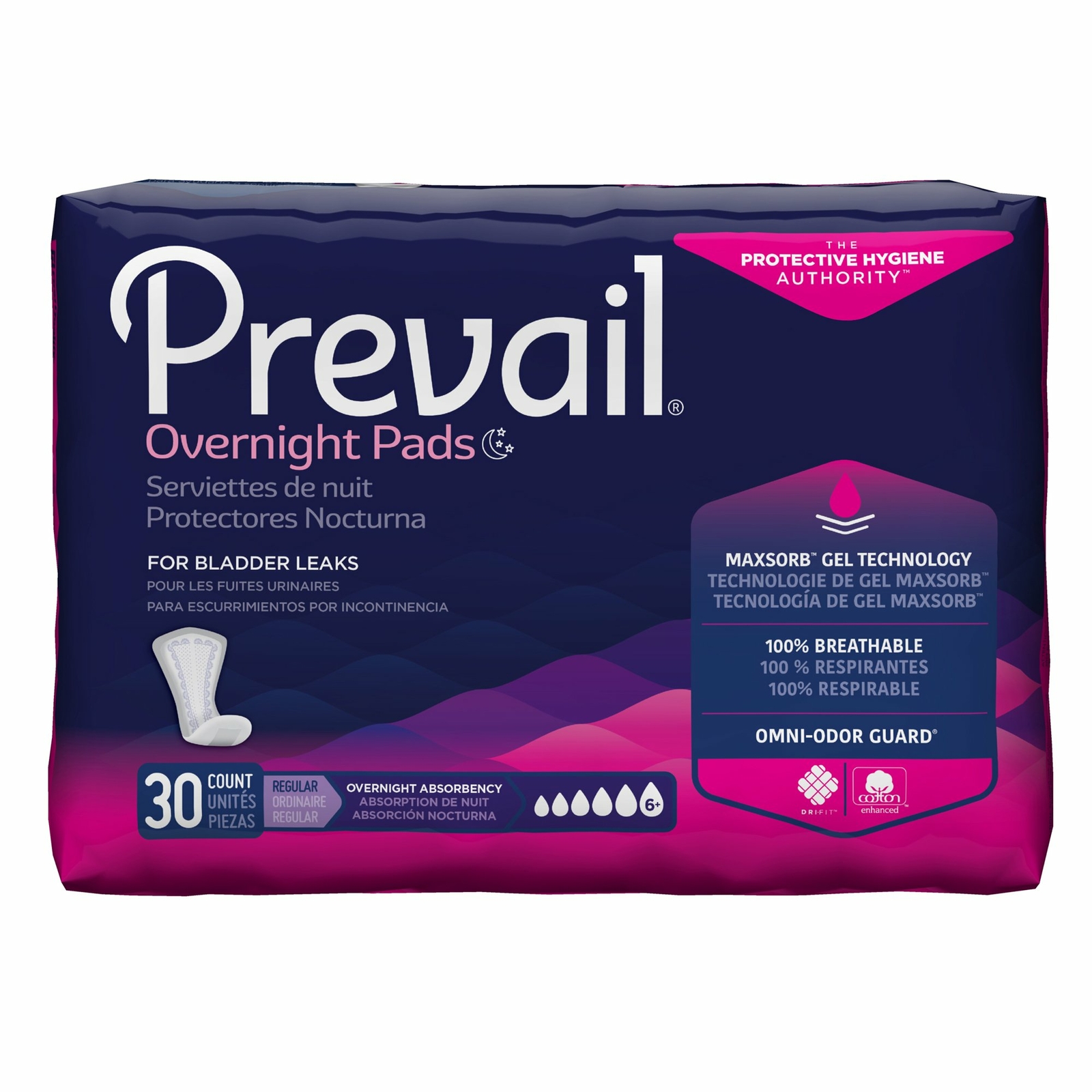 Prevail Incontinent Pad 16″ L Overnight 120 Ct
