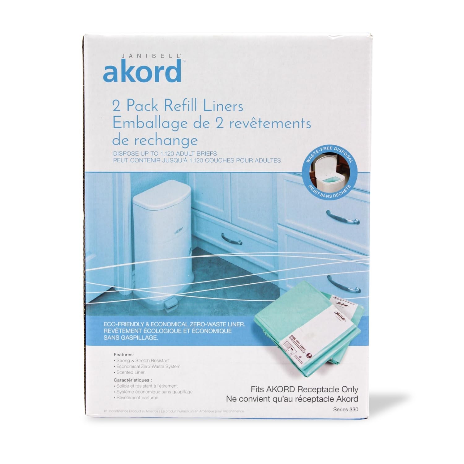Janibell Akord Liner Refills for Akord 330 Series, Green, Lightly Scented, 2 …