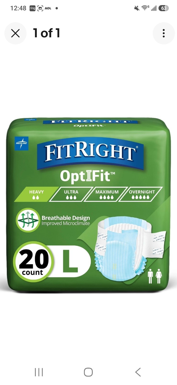 Medline FitRight Ultra Large Disposable Briefs – 20 Count (FITULTRALGZ)