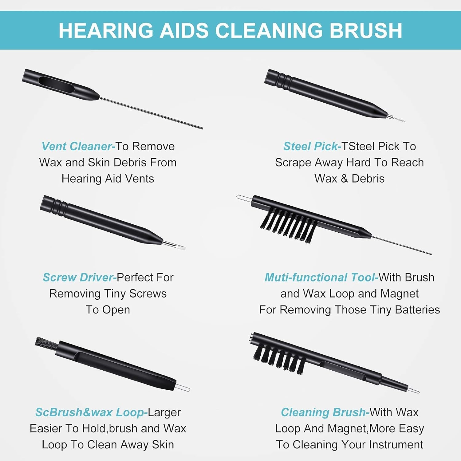 48-pc Hearing Aid Domes + Cleaning Accessories