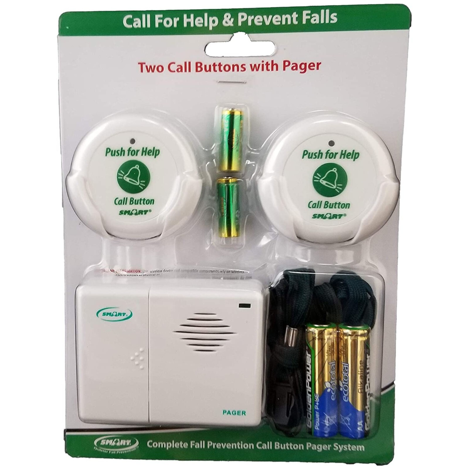 Smart Caregiver Two Call Buttons & Wireless Caregiver Pager