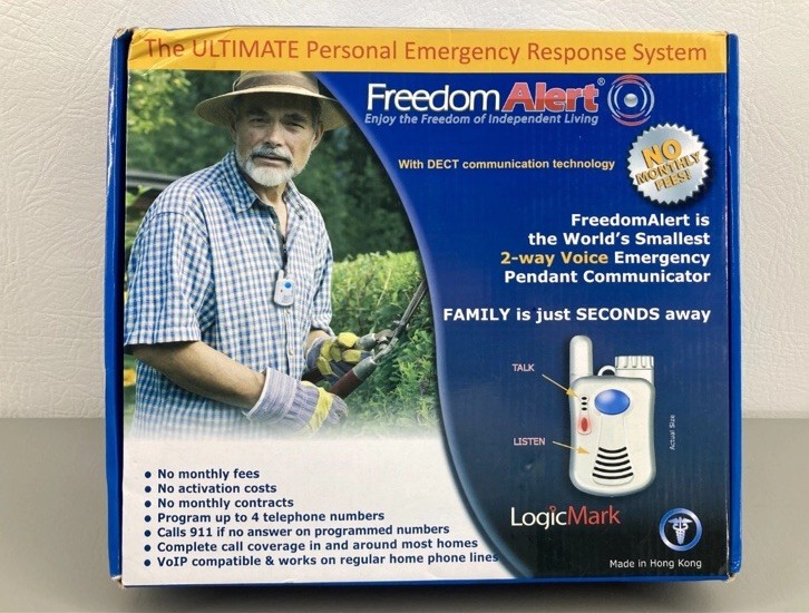 Logicmark Freedom Alert 35511 2-Way Voice Emergency Pendant Device Open Box