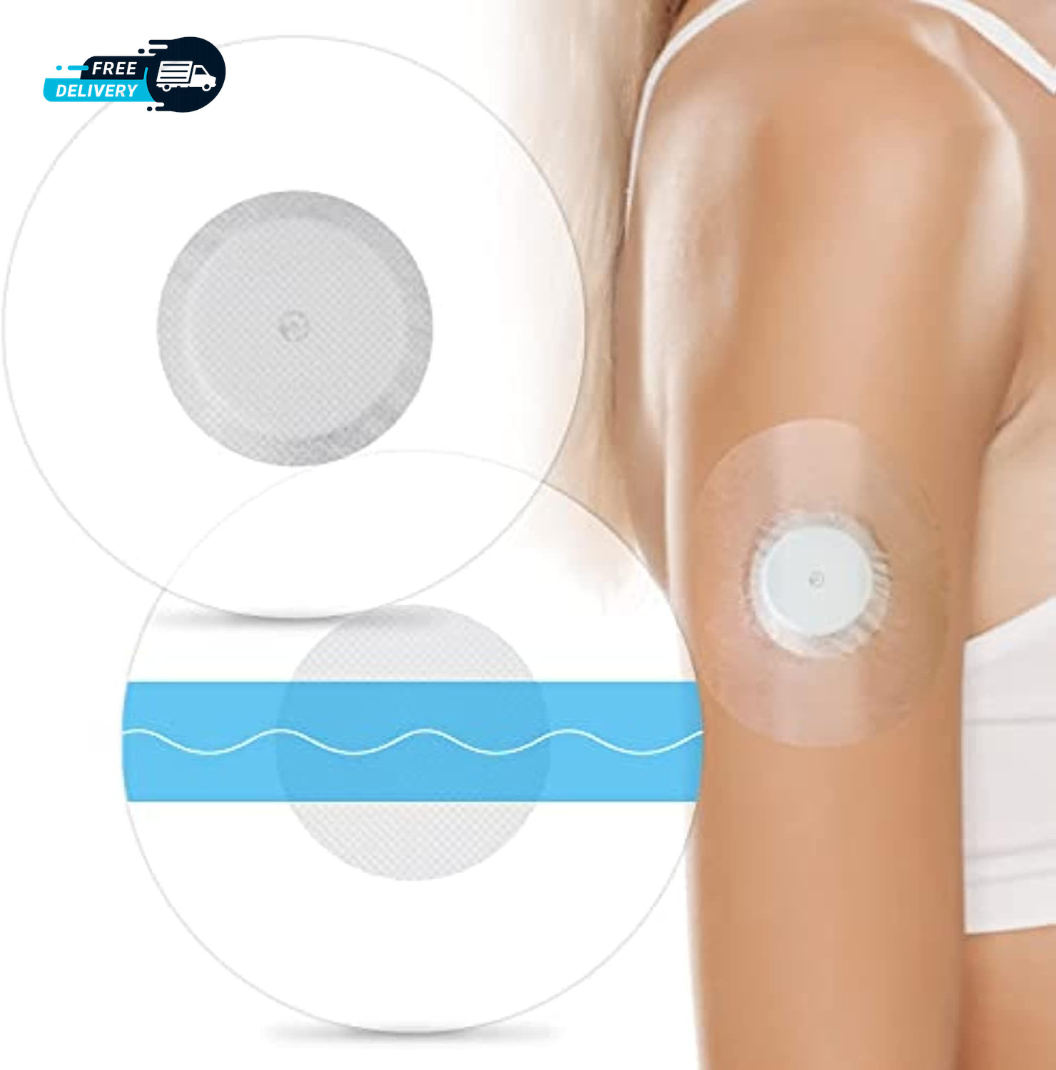 60Pack Libre Sensor Covers Latex Free Medical Adhesive Patches