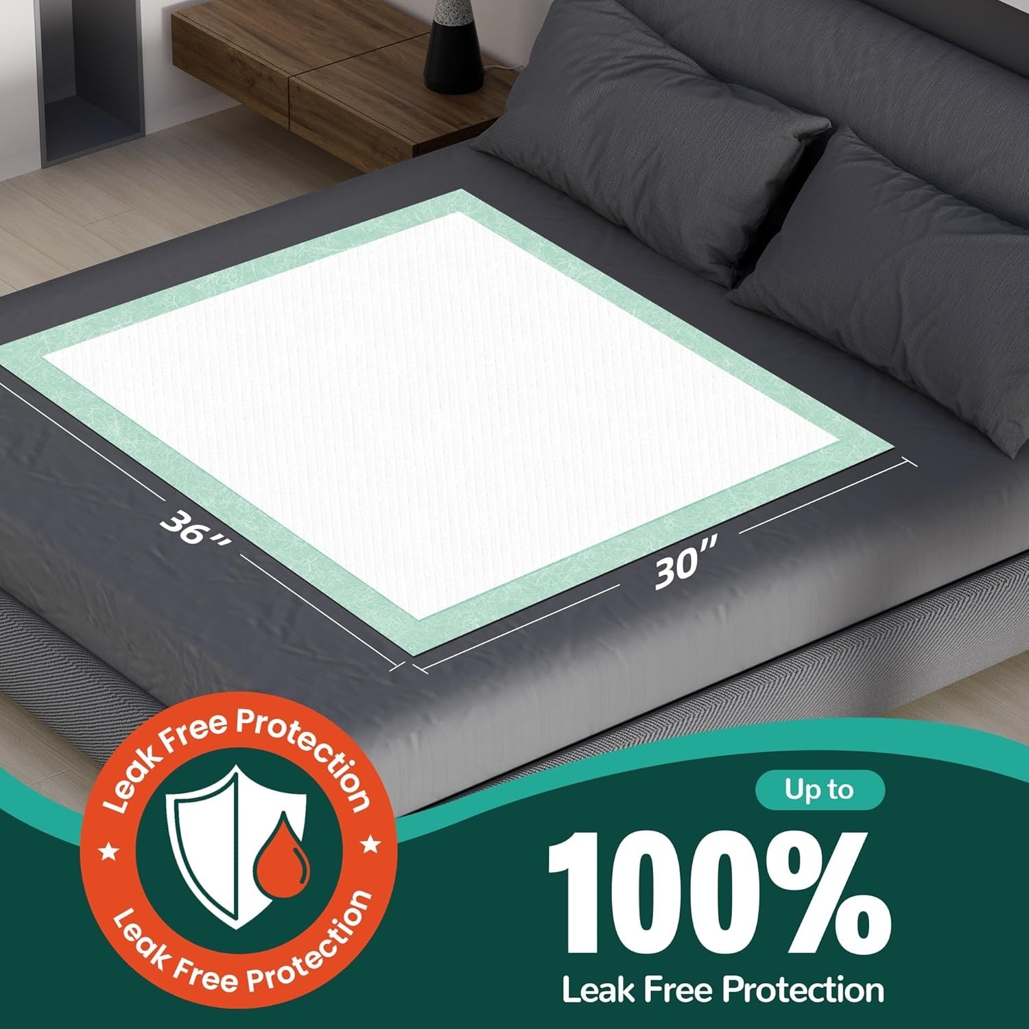 Multipurpose Soft Bed Pads 30″x36″ – 50 Count Heavy Duty Disposable Underpads