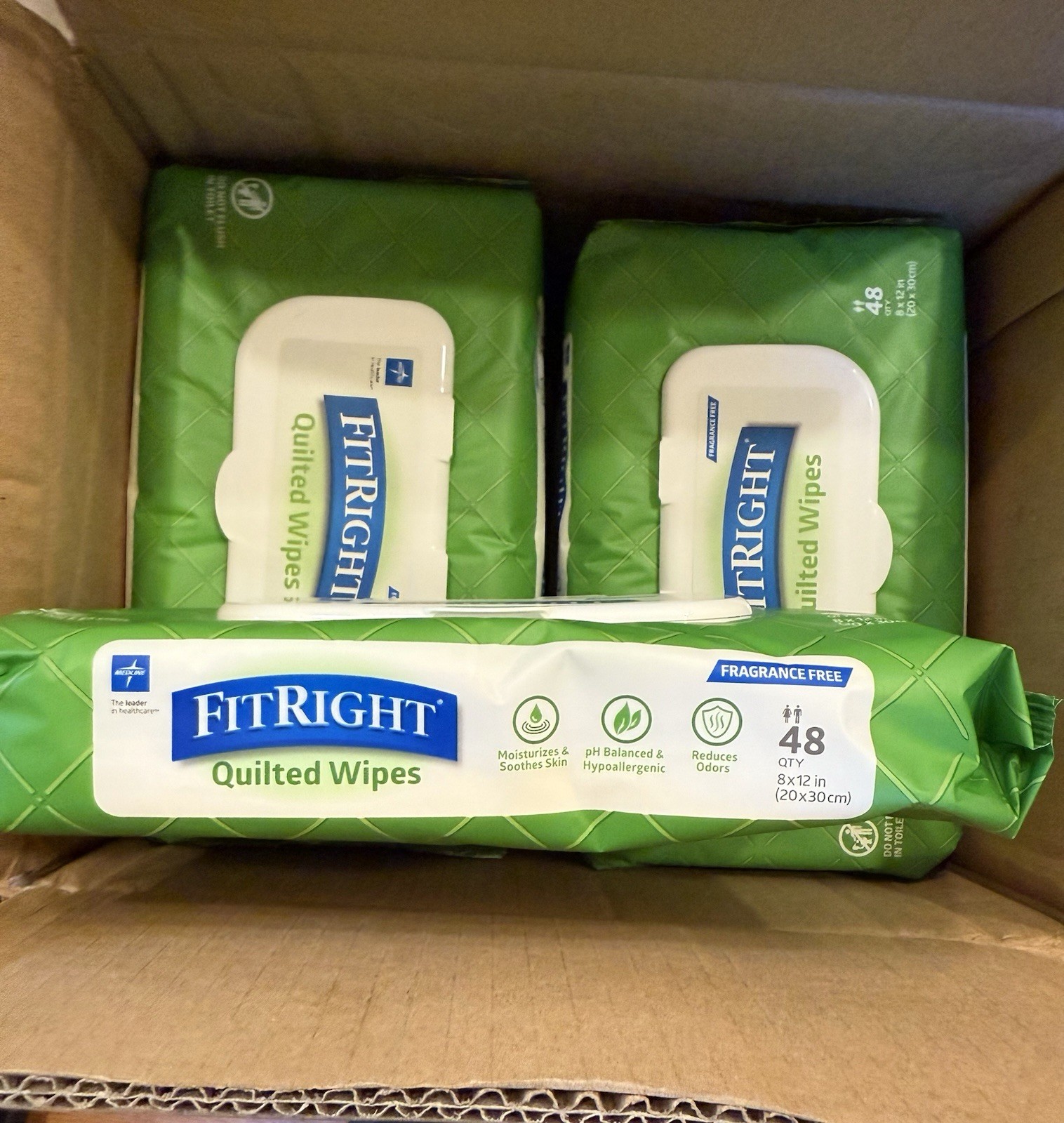 QTY 8 FITRIGHT® Quilted Wipes x48 Size 8×12” PICKUP IN GLASTONBURY CT