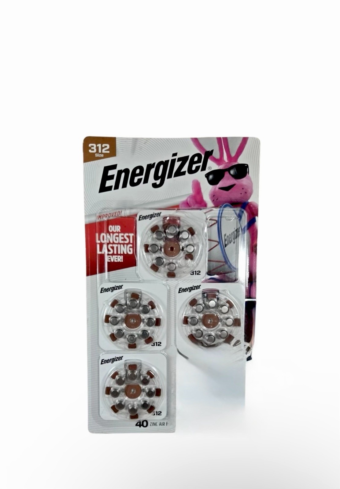 Energizer Hearing Aid Size 312 Batteries 1.45 V Zinc Air, 32 Count