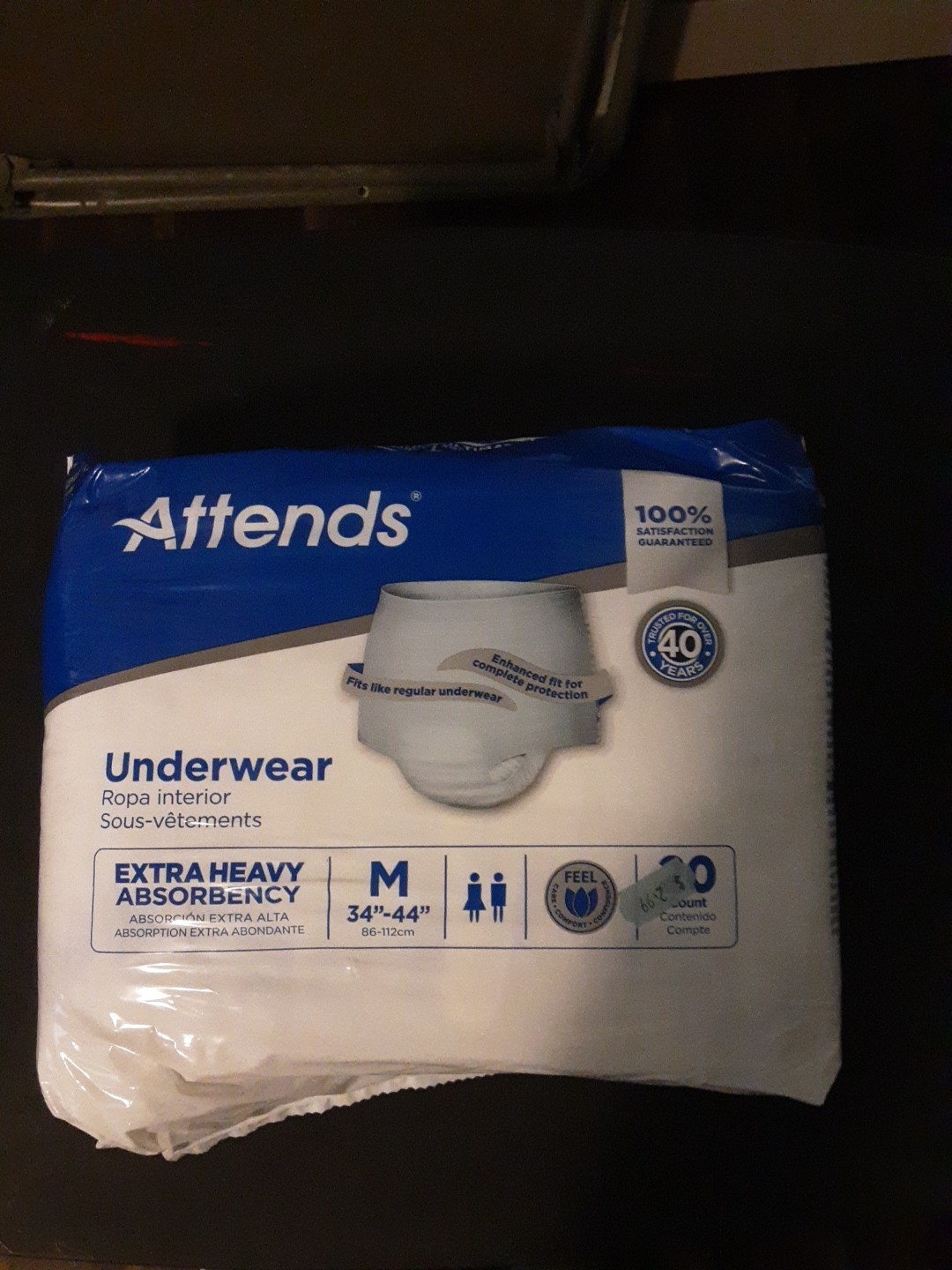 Attends Underwear Extra Heavy Absorbency Medium 20 Count