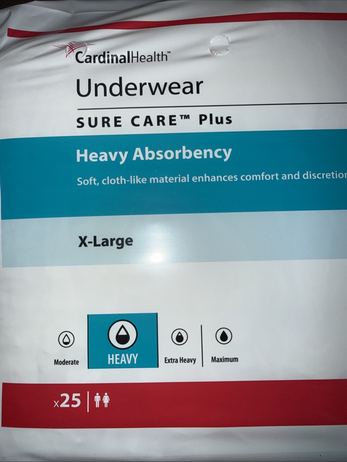 Cardinal Health Sure Care Plus Adult Underwear – XL. 2 packs of 25