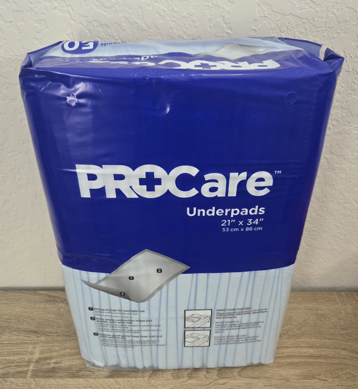 PROCare Underpads Incontinence Disposable Pads 21″ x 34″ – 50ct Bed Pet Pee Pad