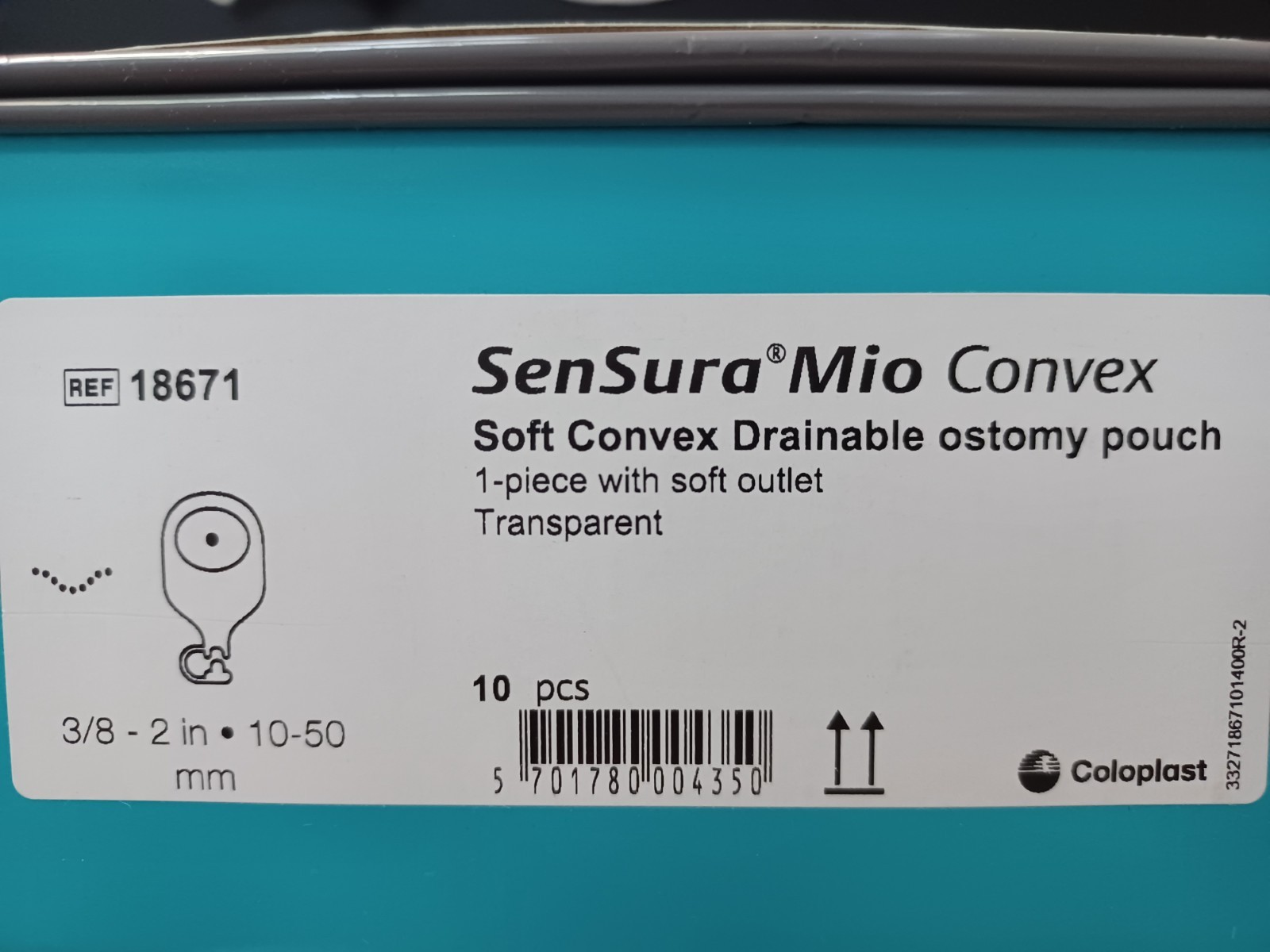 SenSura Mio Convex. Soft Convex Drainable Ostomy pouch 3/8- 2 in, 10-50mm one…