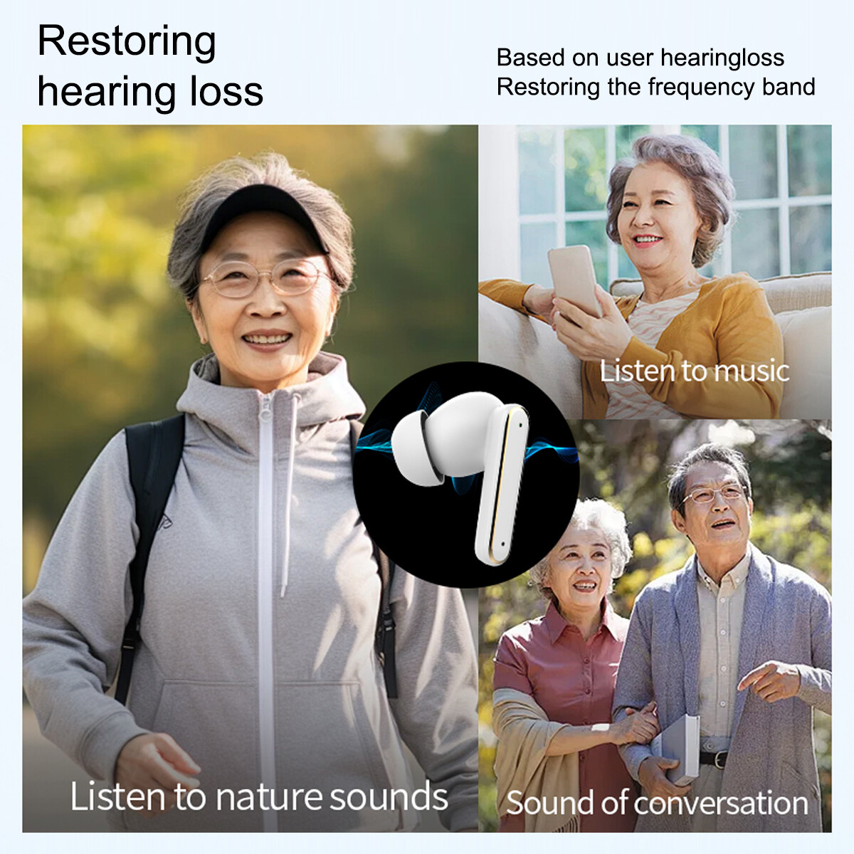Digital Hearing Aids Noise Cancelling 8 Channel Severe Loss Sound Amplifier ITE
