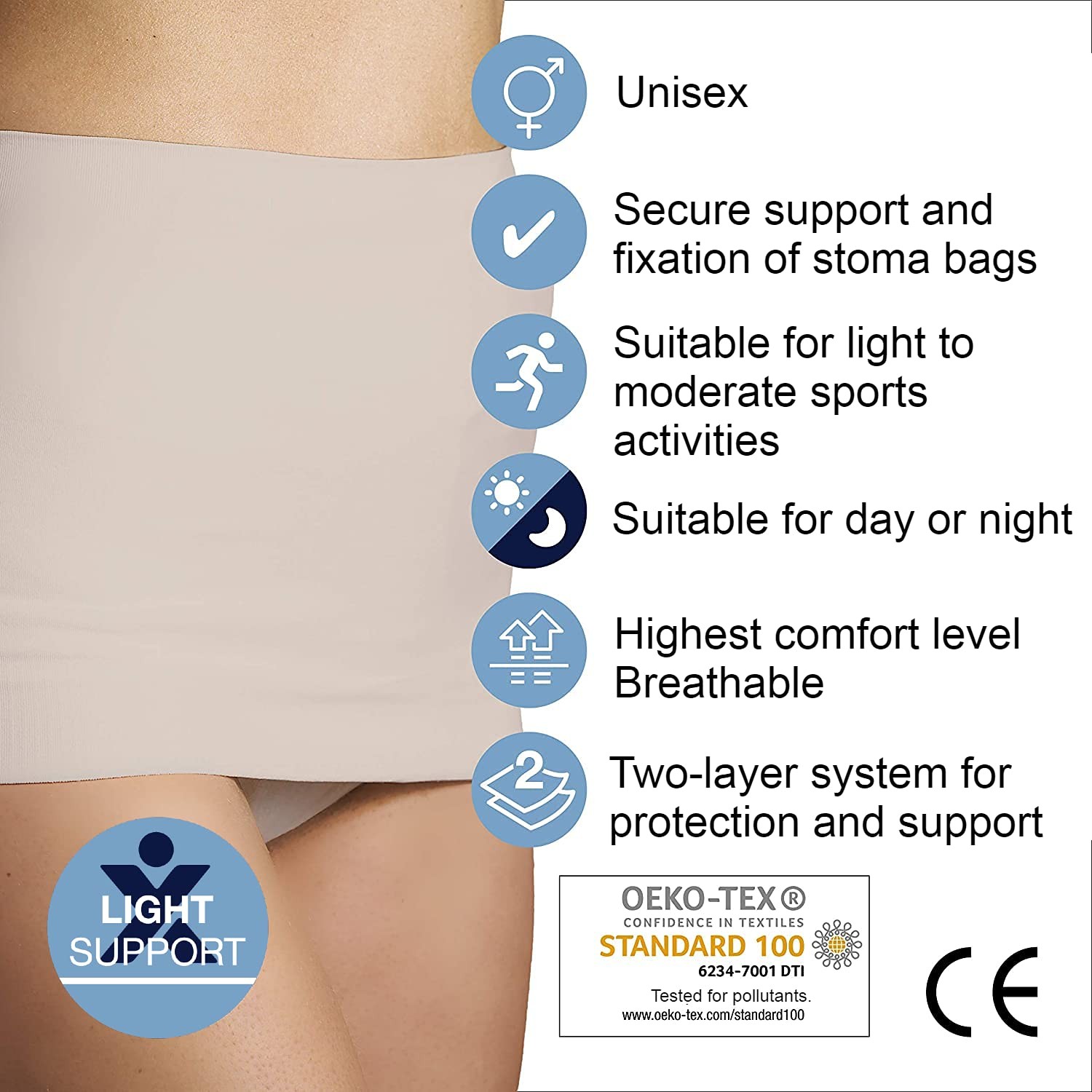 Corsinel StomaSafe Plus Ostomy/Hernia Support Garment Light 3216 by TYTEX