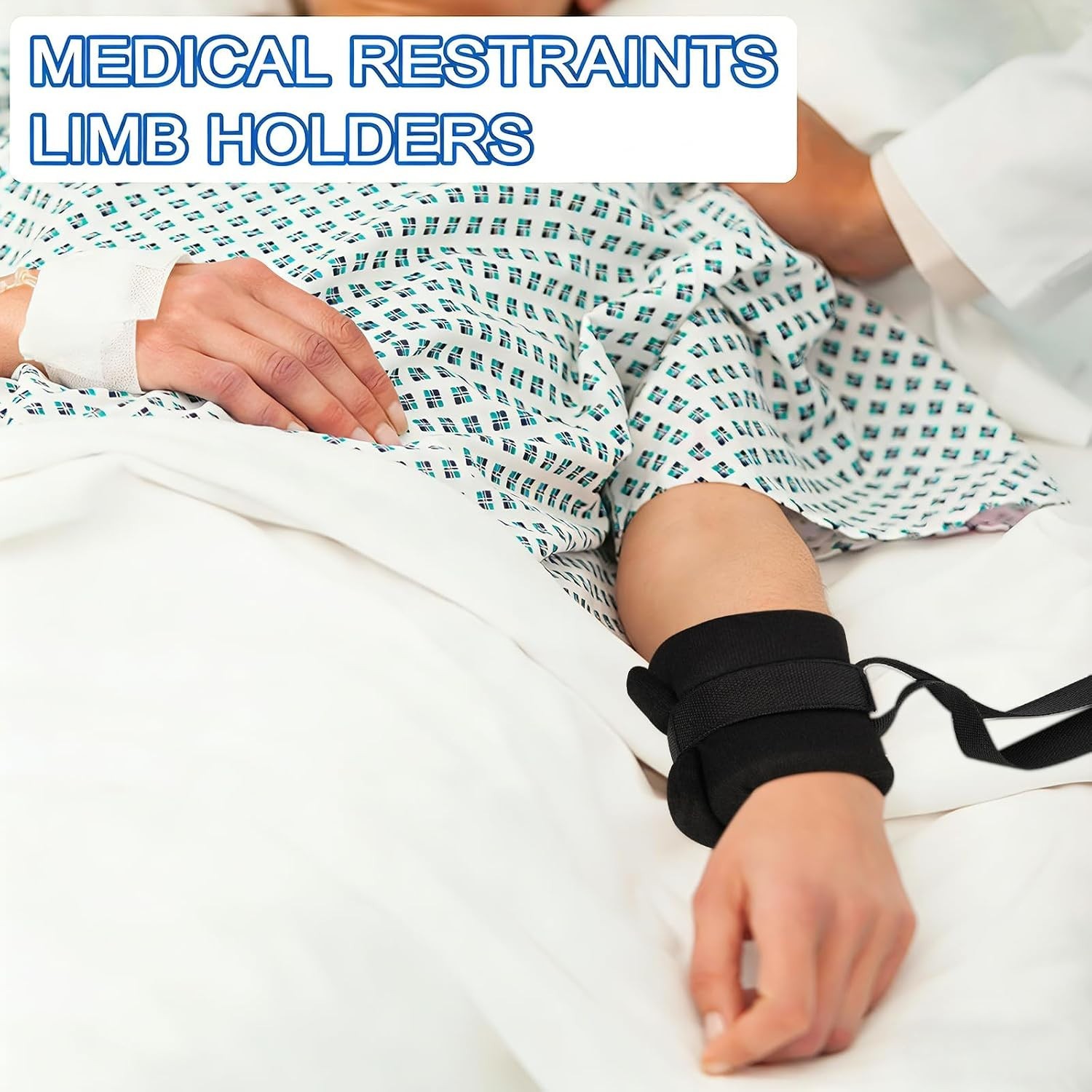 Universal 4Pcs Patient Restraints – Adjustable Sponge Holders for Safety