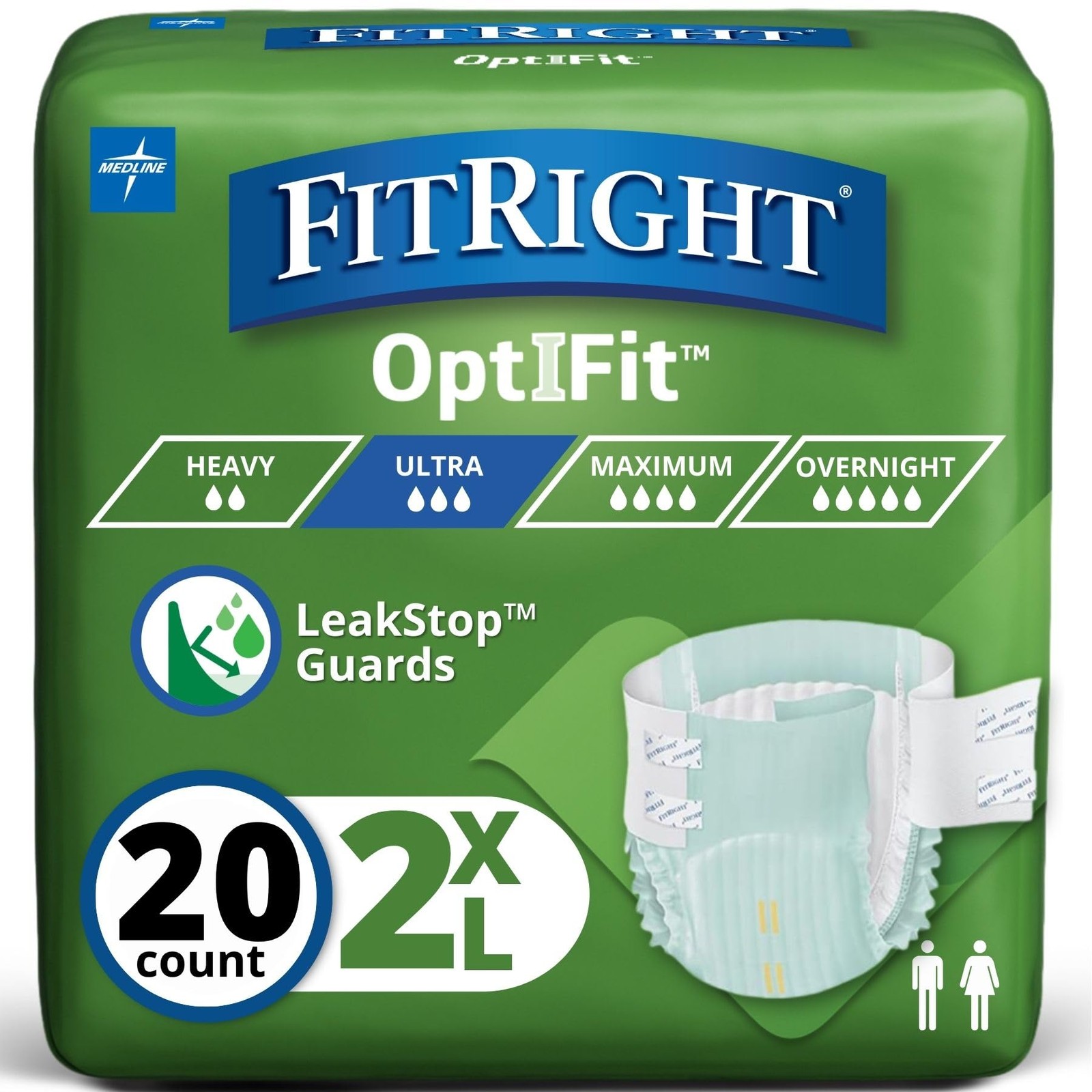 Ultra Adult Diapers, Disposable Incontinence Briefs, Leak-Proof Diaper, Absor…