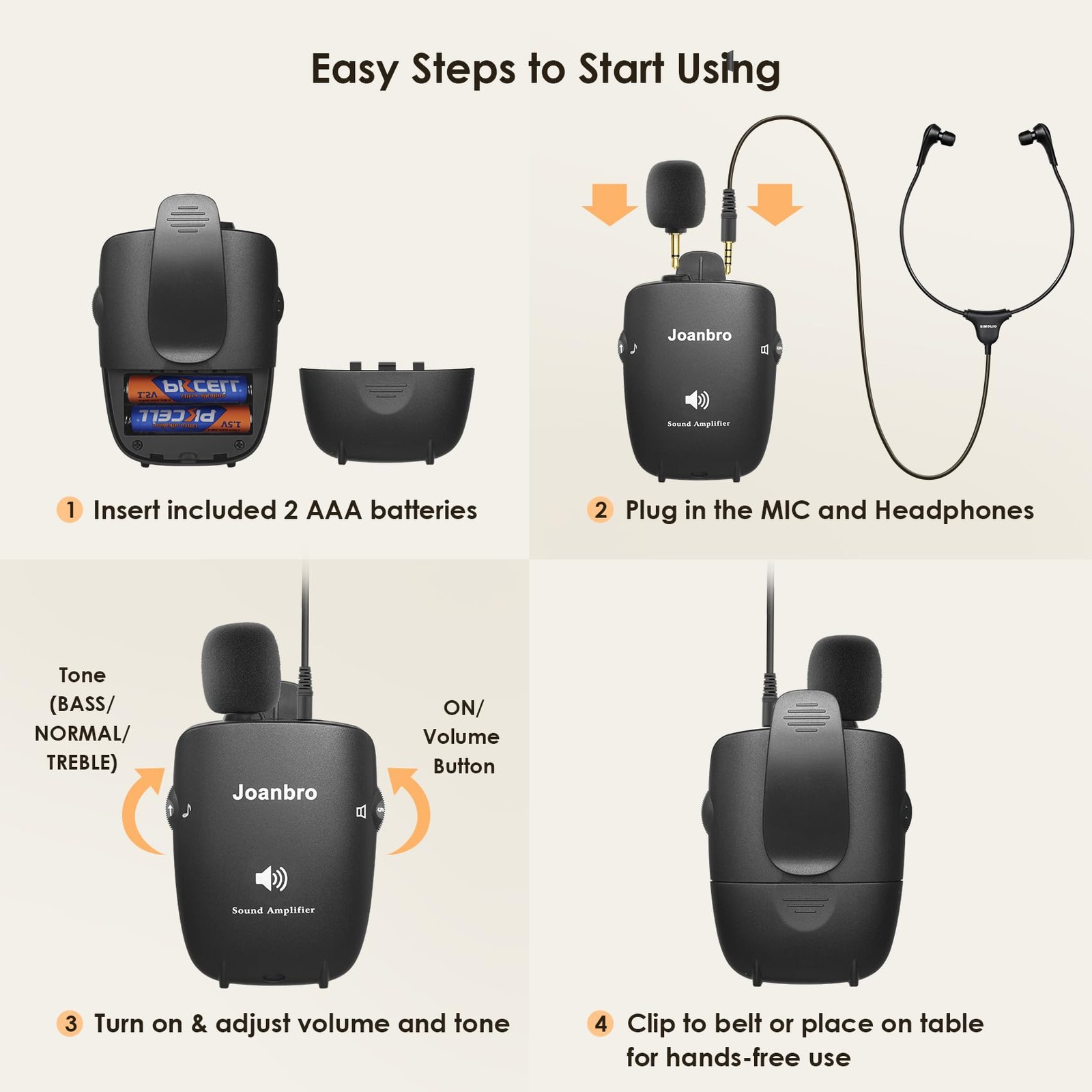 Joanbro Hearing Amplifiers For Seniors Hearing Assisted Devices Headphones
