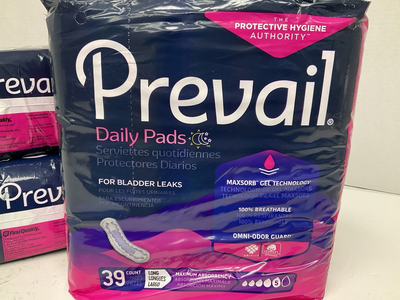Prevail Maximum Long Daily Pads Bladder PV-915/1 LARGE Lot of 3 x 39