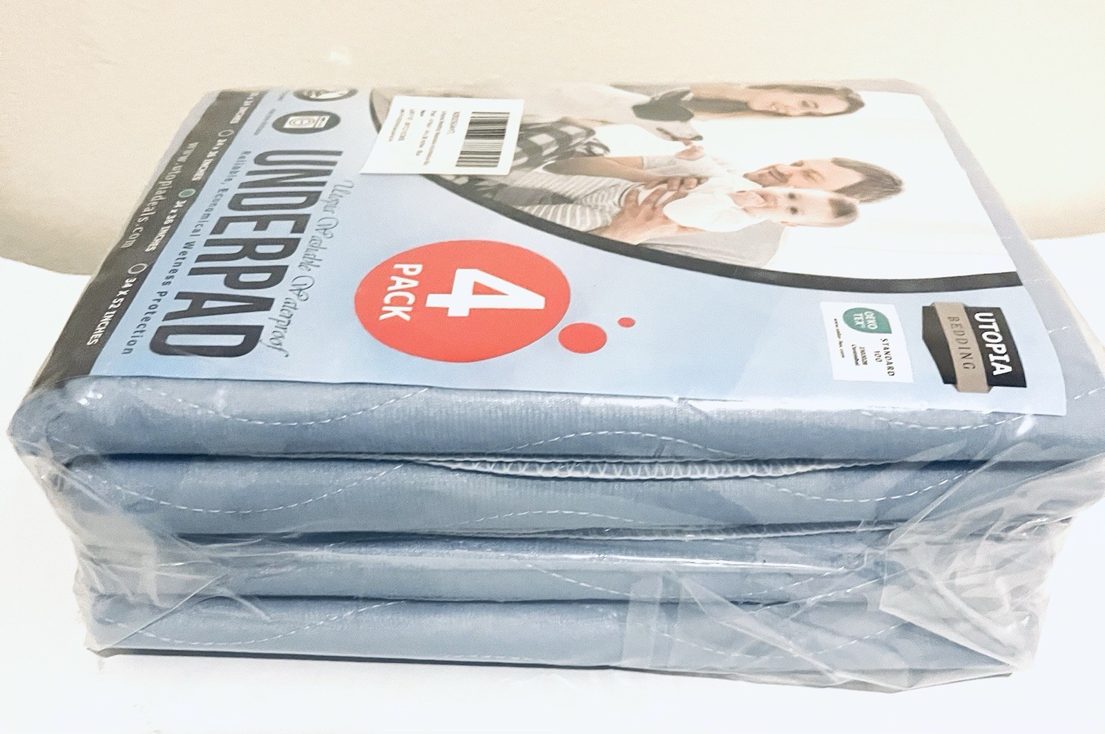 Utopia Bedding Washable Underpads 34″x36″ Pack of 4, Waterproof, Reusable