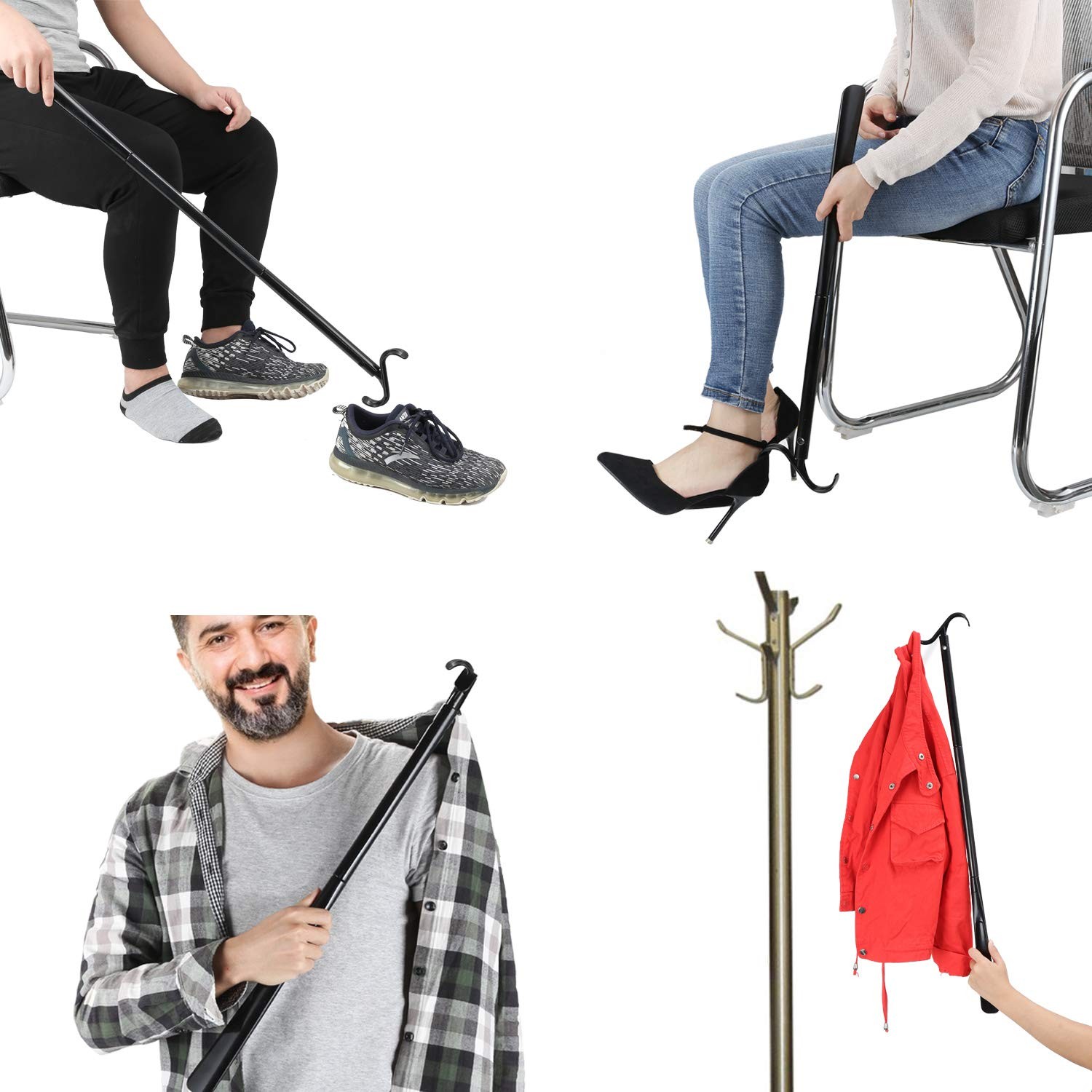 35″ Long Dressing Stick with Shoe Horn 1 Count (Pack of 1),