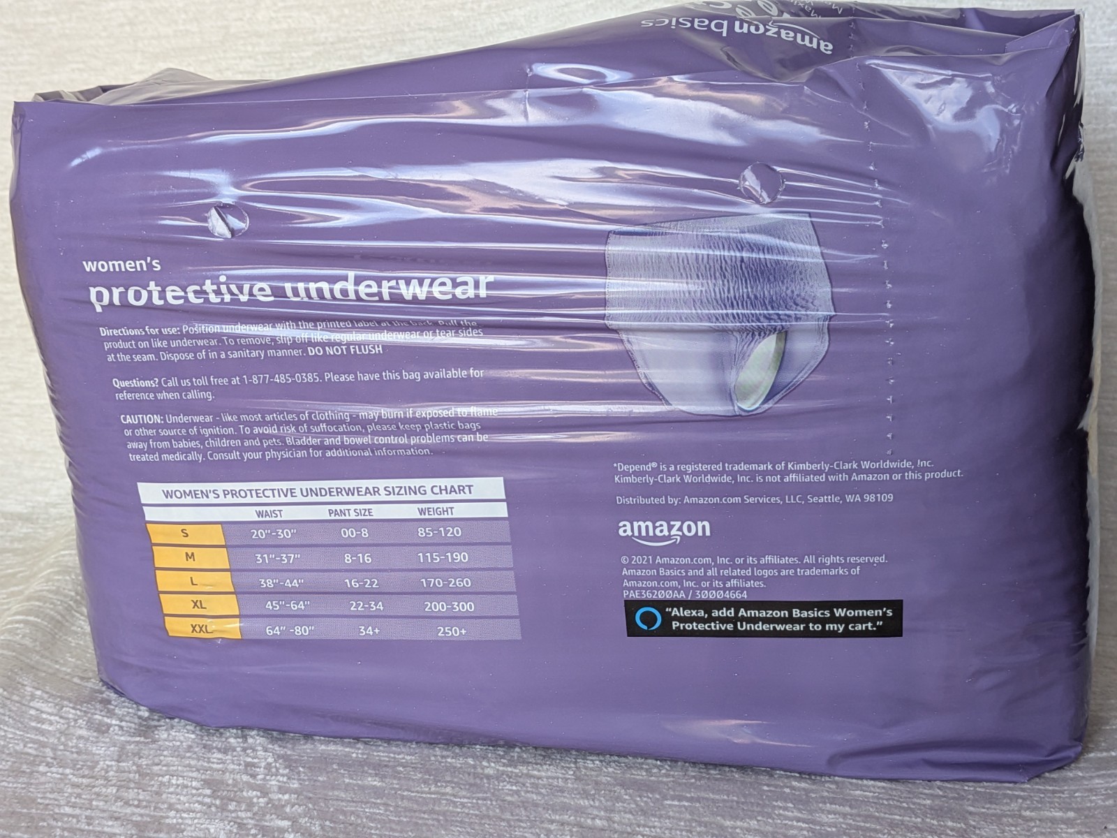 Amazon Basics Incontinence Underwear Pull On Protective Disposable 20 Count