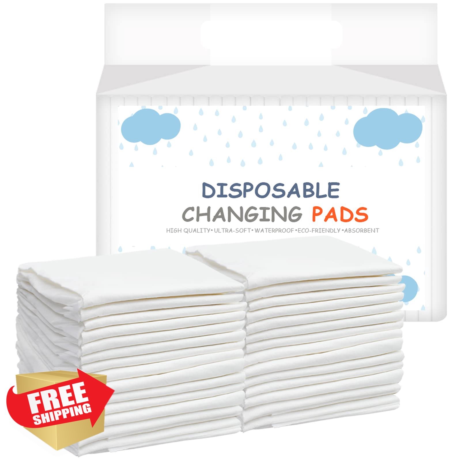Baby Disposable Changing Pads, 25pk Waterproof Underpads, Leak-Proof Mattress…