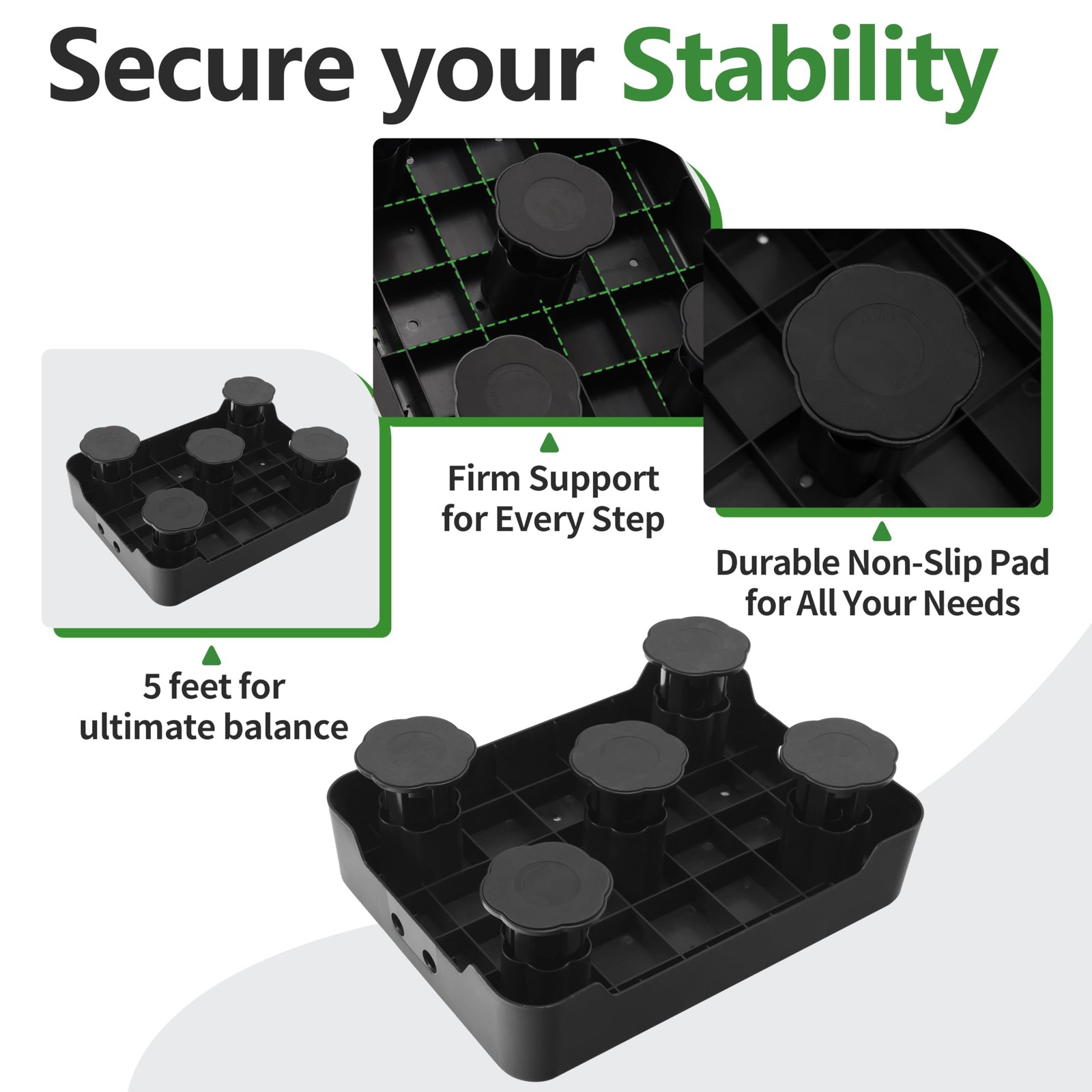 Adjustable Step Stool for Adults & Seniors, 650LBS Heavy Duty Bed Step for Hi…