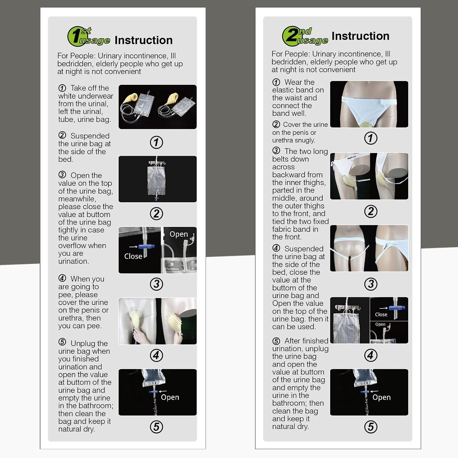 Men’s 2000ml Wearable Urinal System – Lightweight & Convenient for Mobility