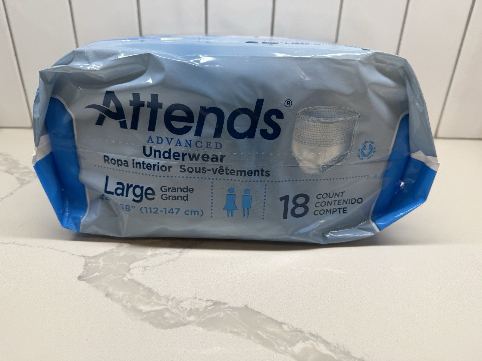 Attends Disposable Underwear Large Maximum Absorbency 18 Ct