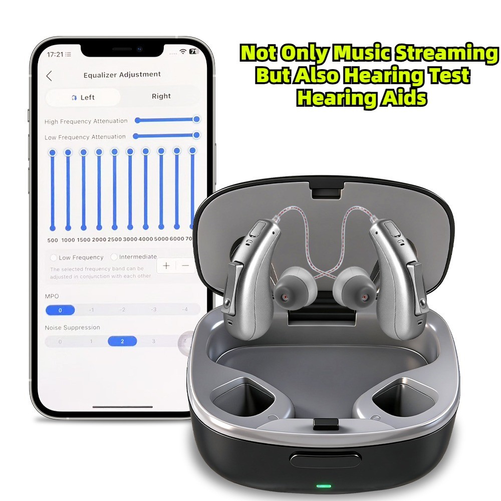 Bluetooth Rechargeable Hearing Aids For Seniors With Noise Reduction Streaming