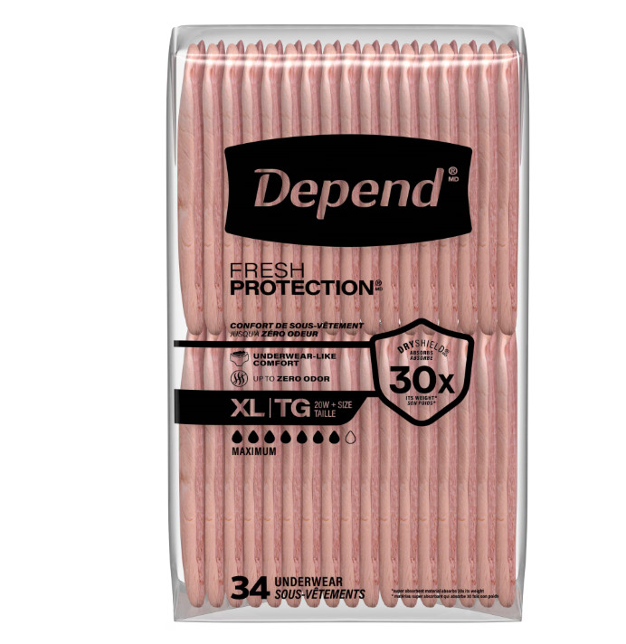 Depend Fresh Protection Women XL Incontinence Underwear 68 Ct Adult Diapers