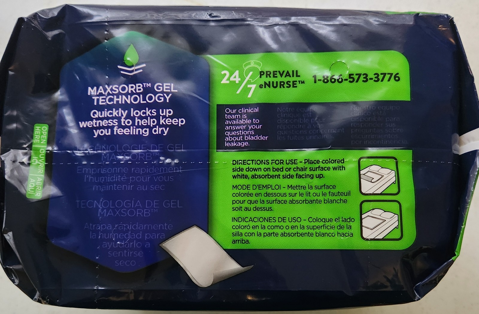 New Prevail Total Care Underpads- XL 30X30″- 10 Count. New