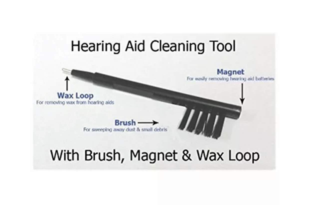Hearing Aid And Ear Bud Cleaning Brush with Wax Loop and Magnet (pack of 12)