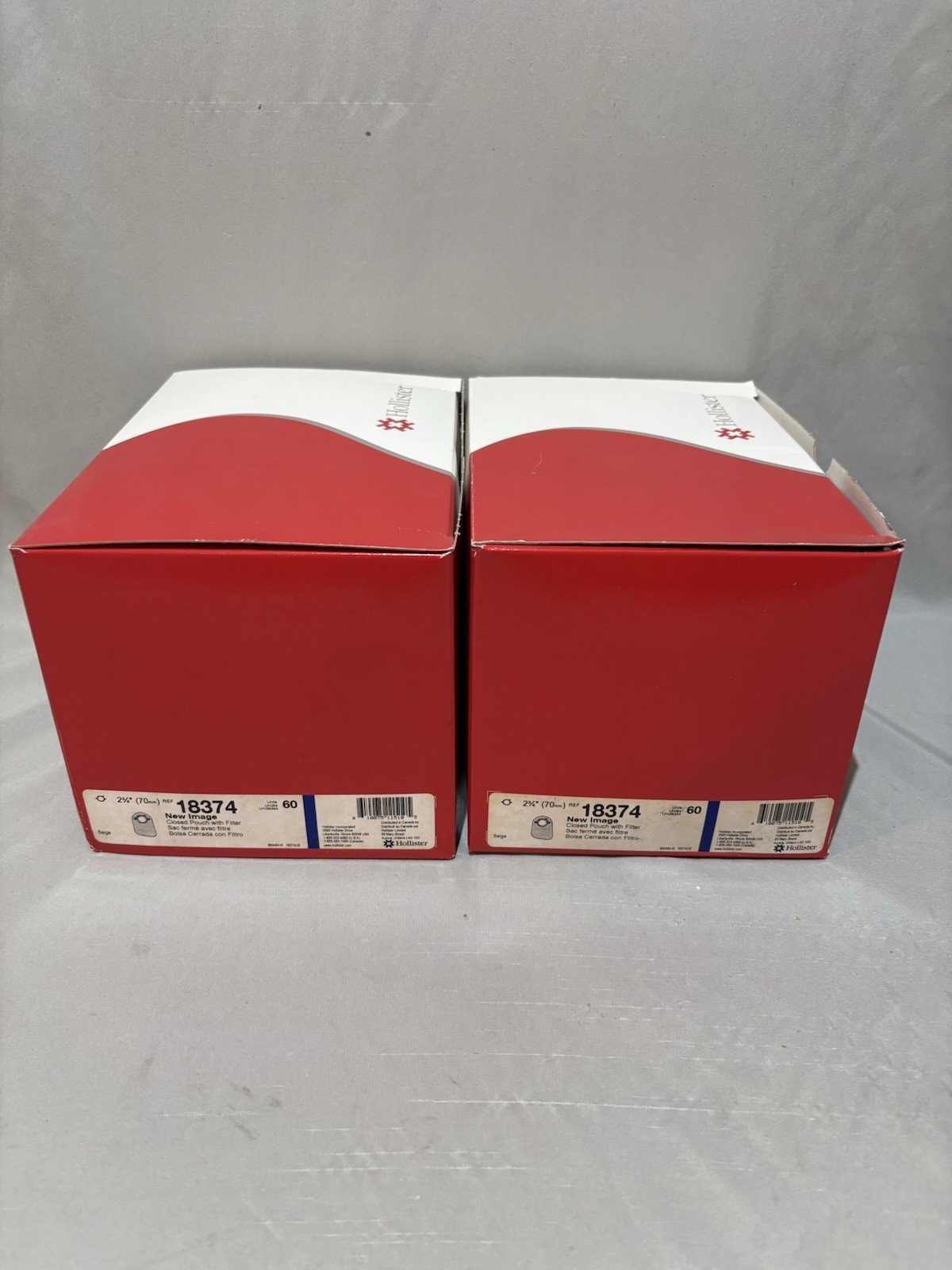 2 HOLLISTER (18374) 2- Piece Closed Ostomy Pouch 2 3/4” 70 mm – 60 Pcs. 2016
