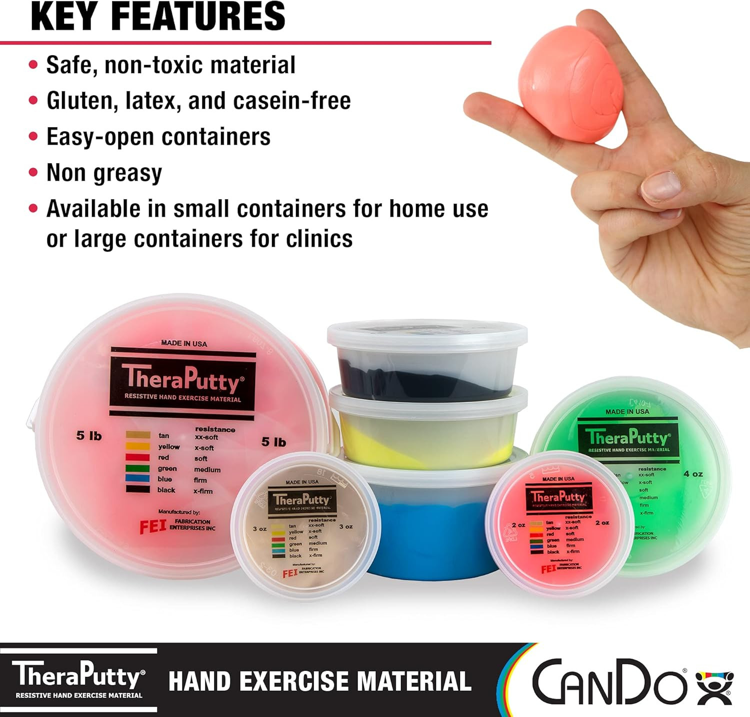 Theraputty Standard Hand Exercise Putty 2-Ounce 10-0901