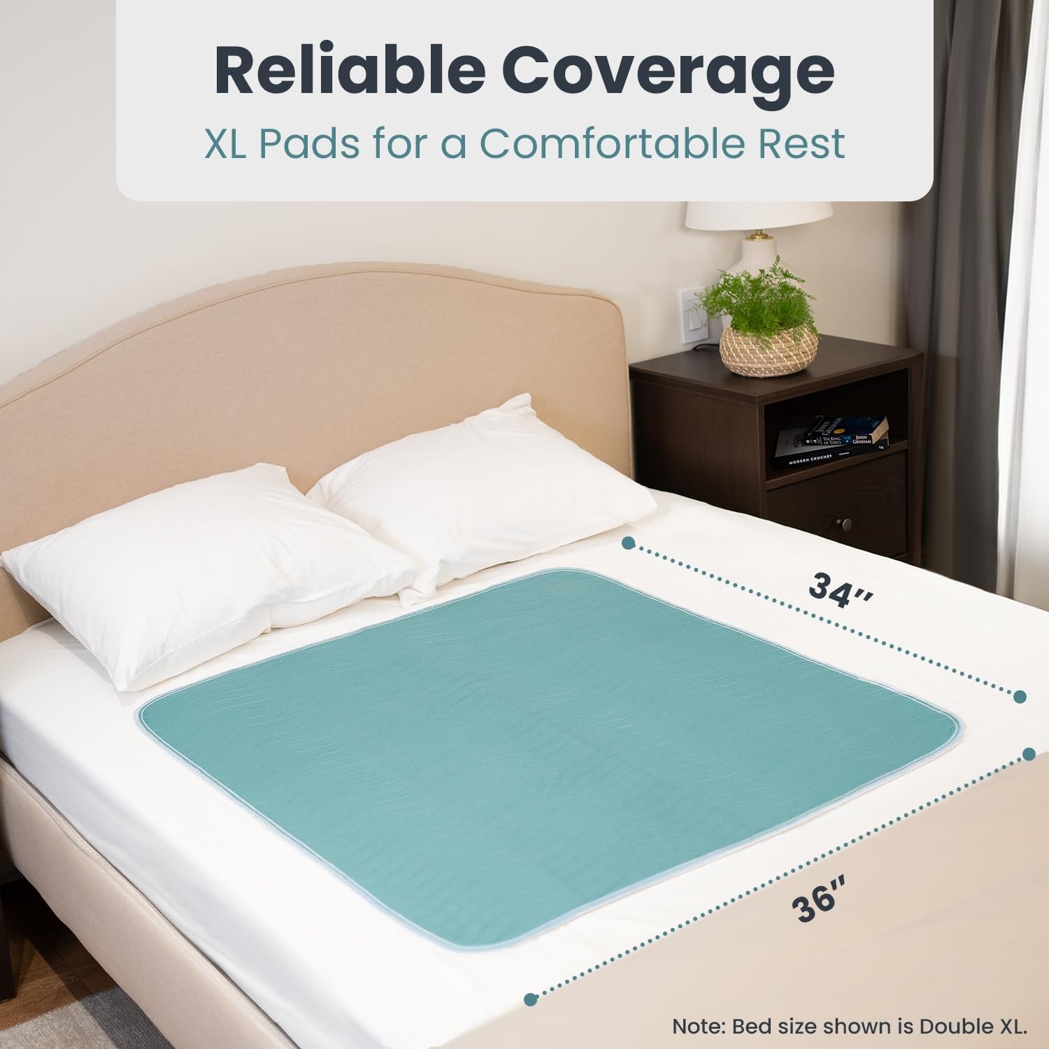 Bed Pads Washable Waterproof 34×36 Inch 2 PCS Incontinence Protective Pad