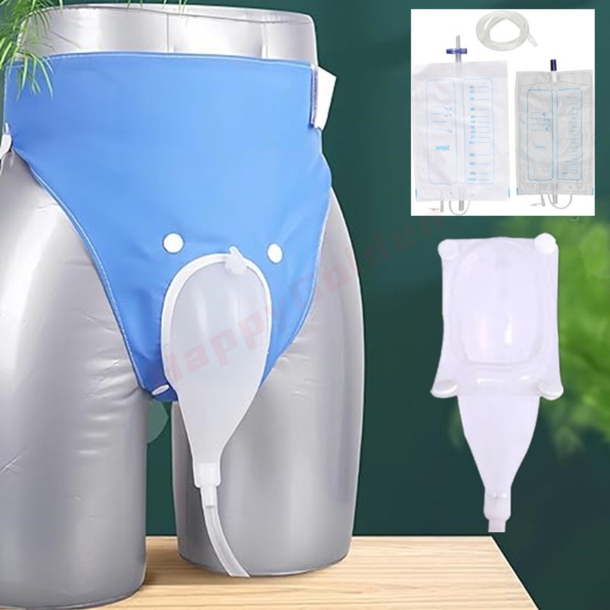 Portable Male Urinal Wearable Anti-Leakage Collection System Dual-Capacity Bags