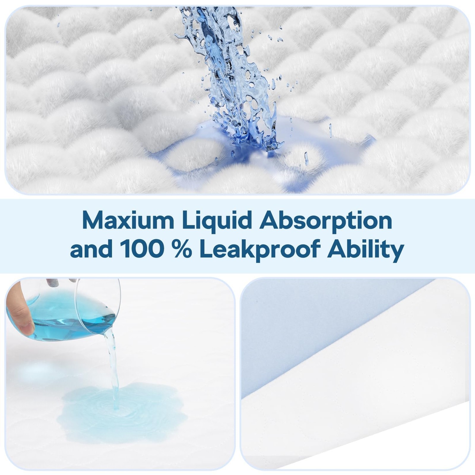 2 PCS 36×54 Inch Super Large Waterproof Incontinence Bed Pads Quick Drying