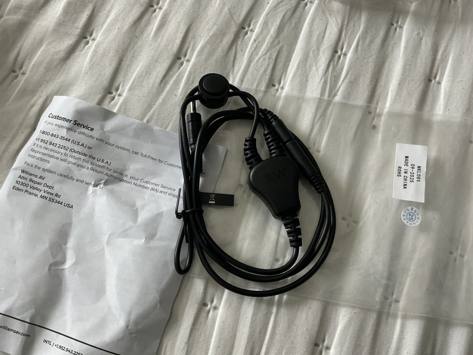 Williams AV NKL 001 Neckloop Telecoil T-Coil Coupler 3.5mm Hearing Aid