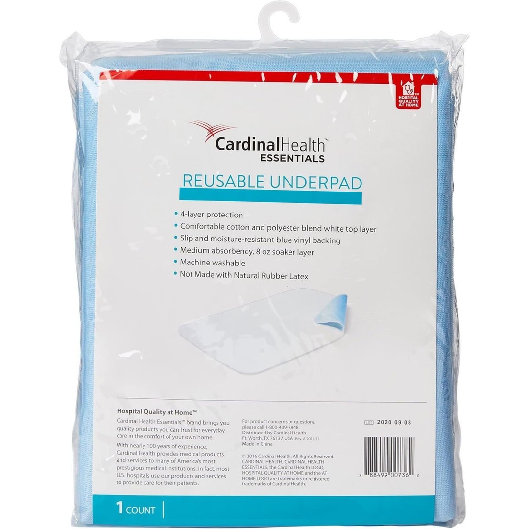 Cardinal Health Essentials 34″ x 36″ Reusable Underpad Bed Pad Washable