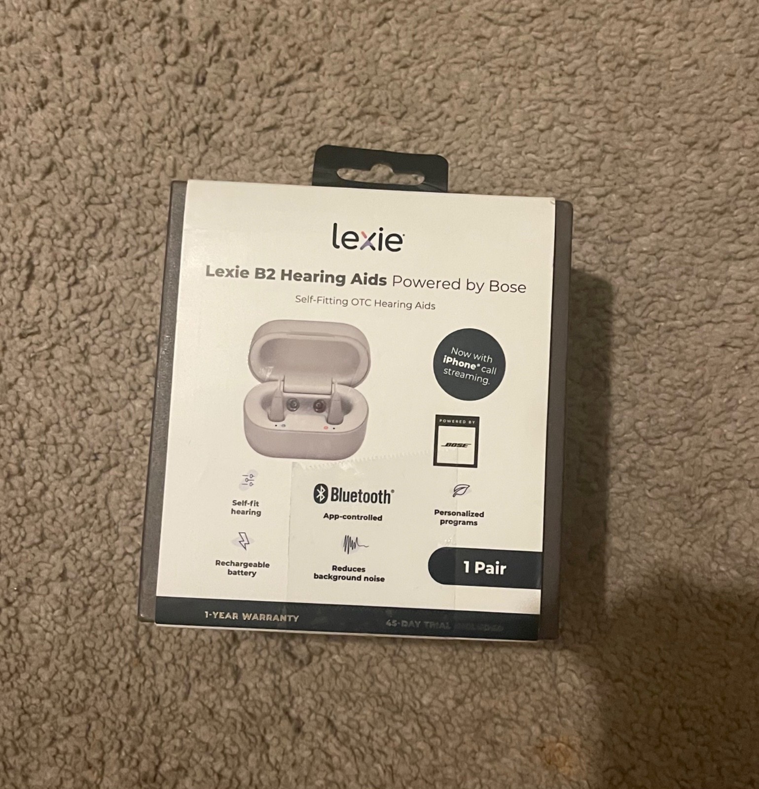 Lexie B2 OTC Hearing Aids Powered by Bose, Ligh Gray LBS00001B2 99-0008-01