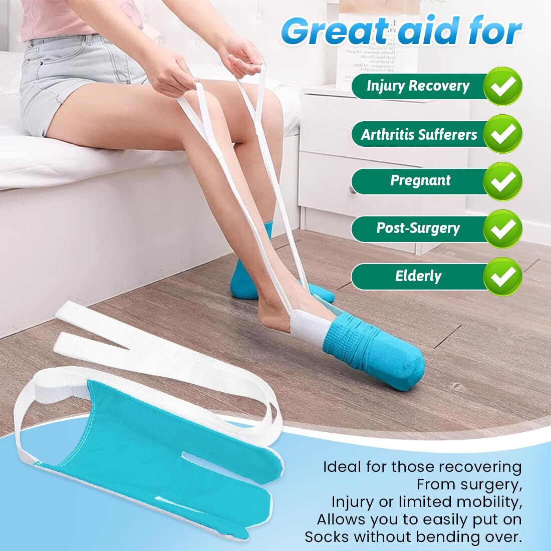 Sock Aids for Putting On Socks – Sock Aid Device for Putting Socks Easy On & Off