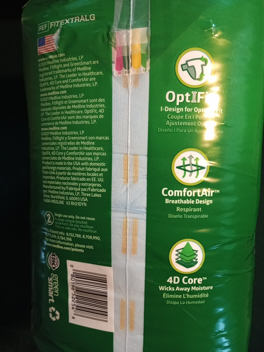 Medline FitRight Large (44-56) OptIFit Briefs NEW!!! Comfort Air Design 4D Core