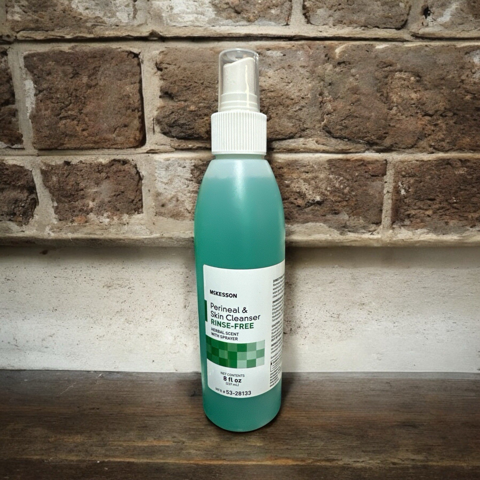 McKesson Perineal Wash Rinse-Free Herbal Scent Liquid Skin Cleanser 1 Bottle 8oz