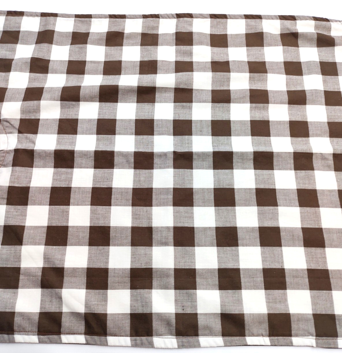 New Handmade Reversible Brown & White Plaid Adult Size Bib Special Needs Seniors