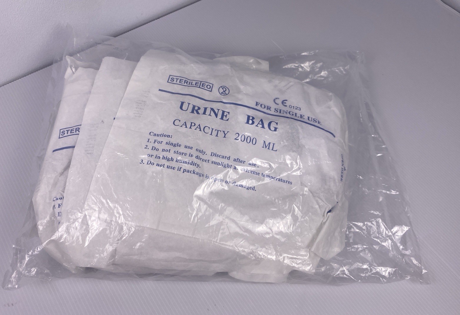 5 Pack Sealed 2000ML Catheter Bags, Urinary Drainage Urine Bags Exp 6/2030