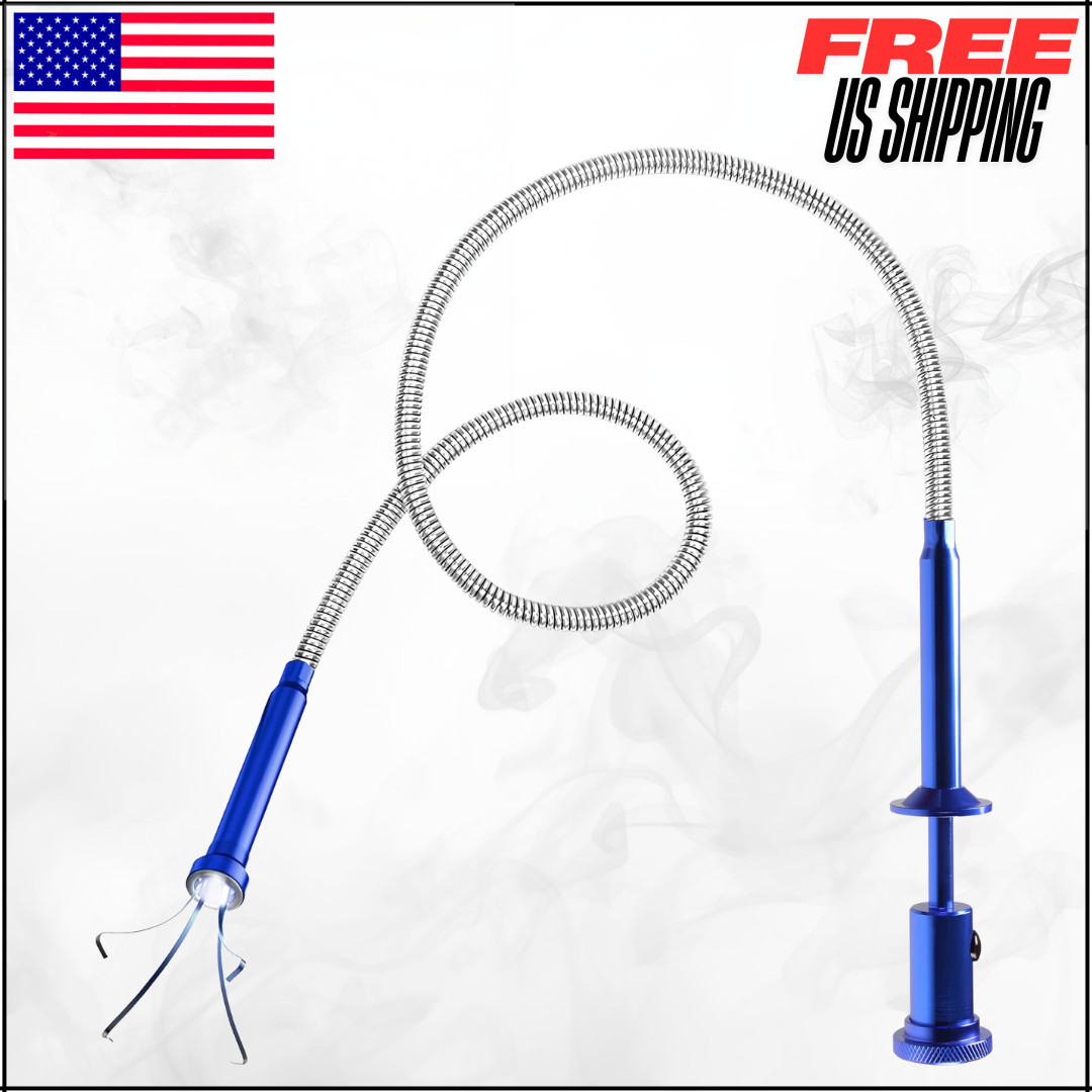 Magnetic Flexible Claw Grabber Pickup Tool W/LED Light 4-Finger Gripper 28″ 5LBS