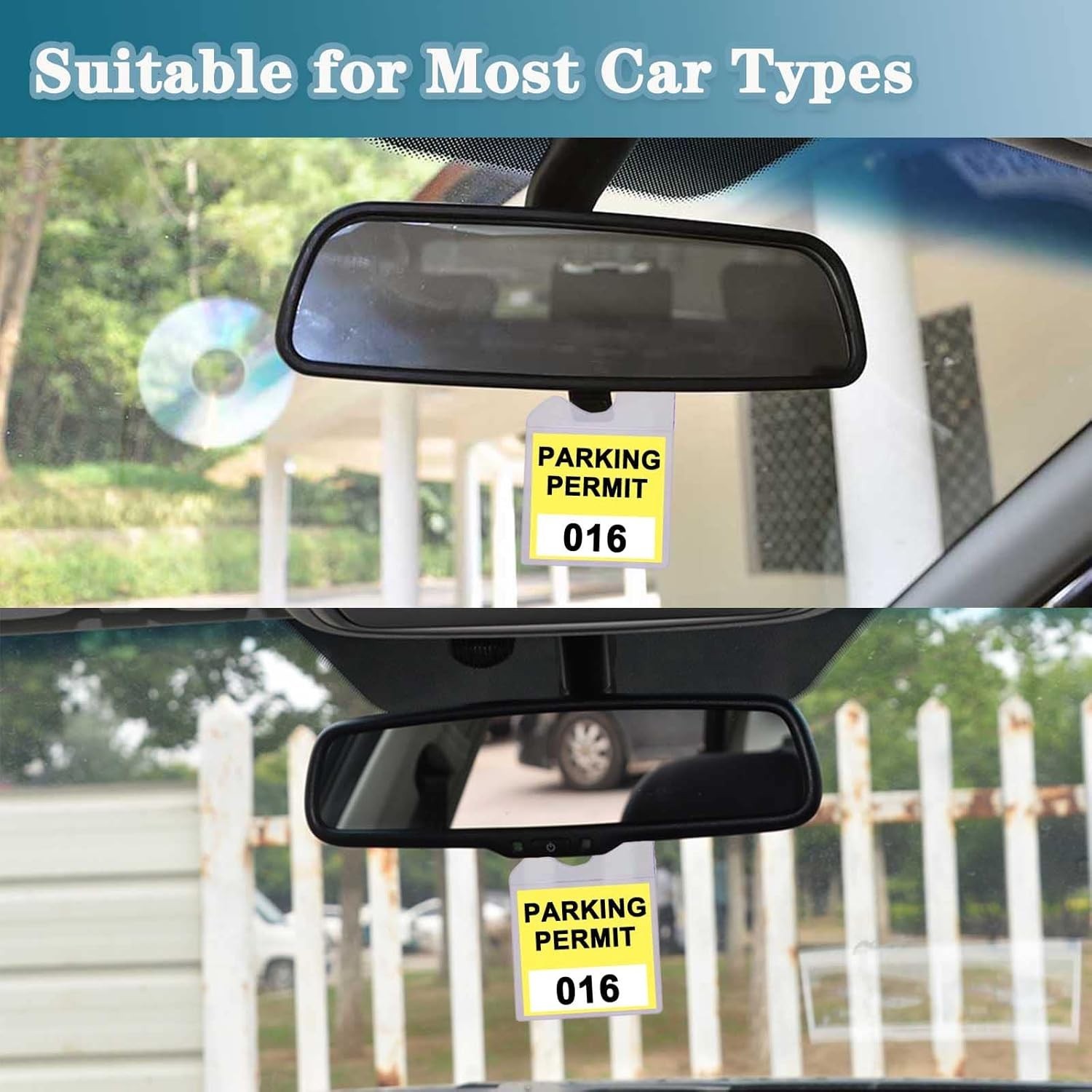Pack of 5 Clear Car Parking Permit Holders with DIY Hang Tag