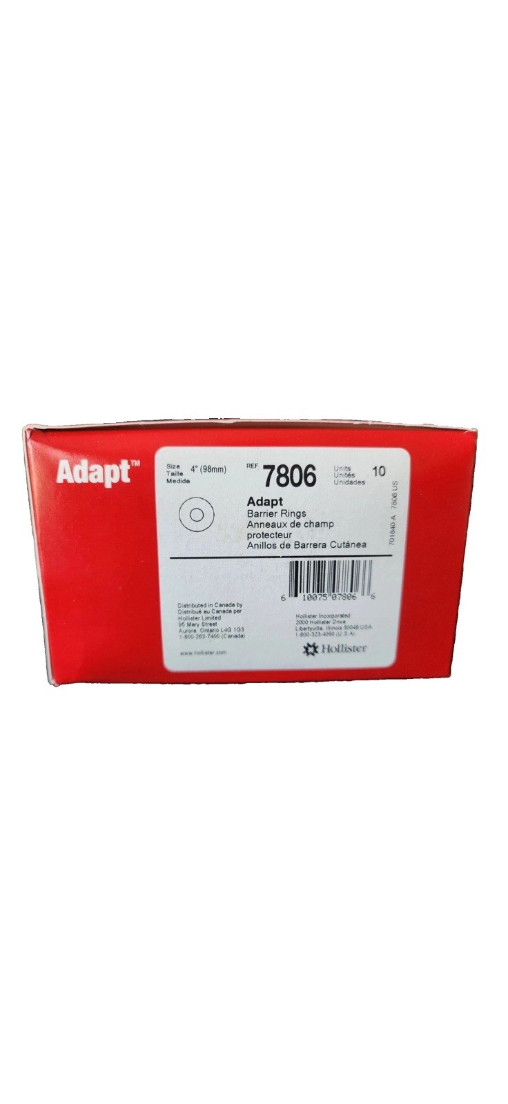 10 Hollister 7806 Adapt Barrier Rings 4″ Exp 2027-31