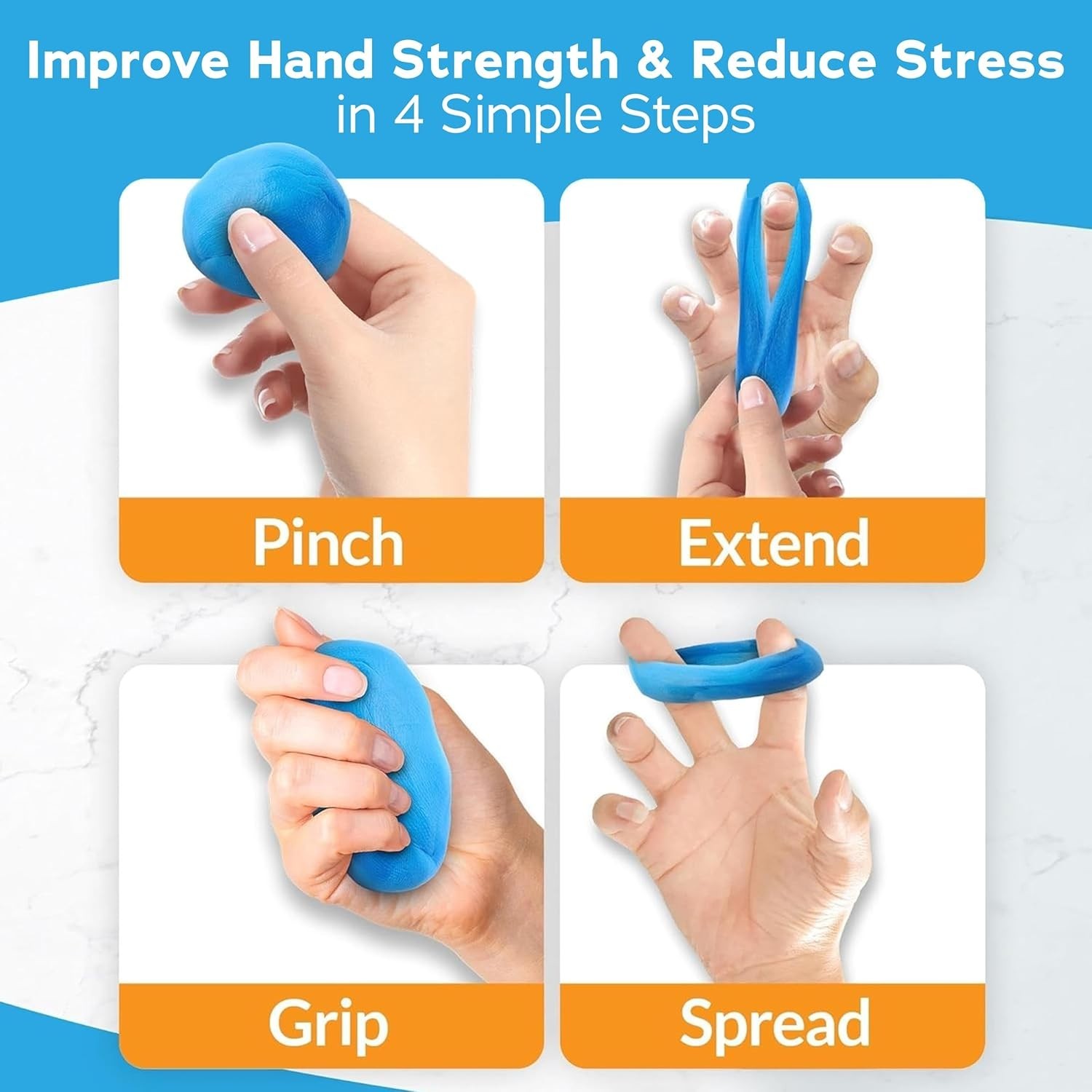 Tailored Therapy Putty for Kids & Adults – 6 Color-Coded Putty Set for Rehab